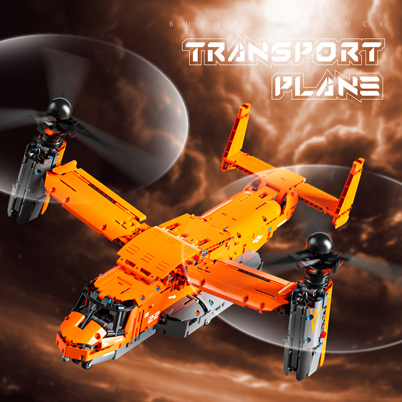 Jjrc Drone X12 - ハイテク第二次世界大戦テクニカルオスプレイ輸送機ビルディングブロックハイテクセット軍事戦闘機ブリックおもちゃ誕生日プレゼント用