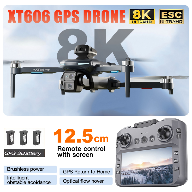 XT606 MAX 3 バッテリー ドローン 4K 8K H - Drone Multispectral のレビューと価格